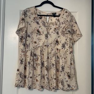 Pink floral babydoll top